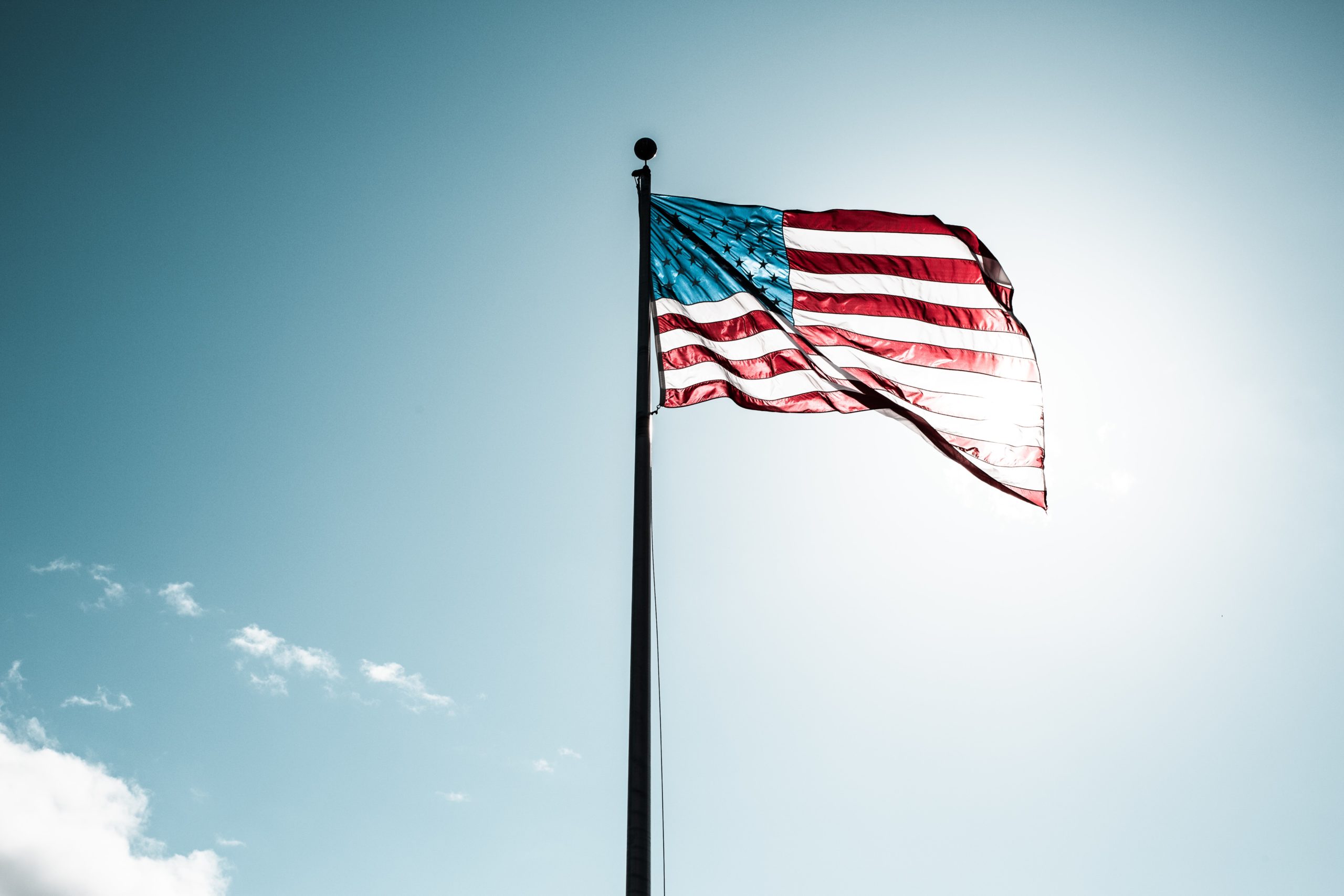 American Flag waving in the wind